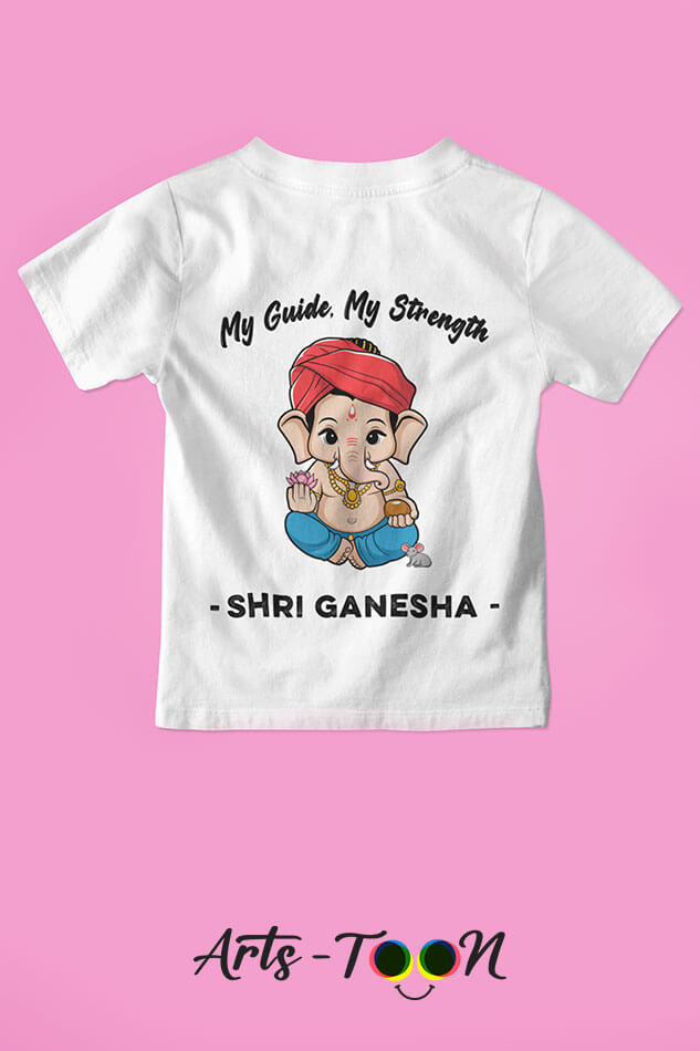 My Guide, My Strength - Shri Ganesha – Personalized Name Tees for Kids, Toddlers & Babies