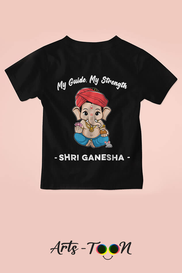 My Guide, My Strength - Shri Ganesha – Personalized Name Tees for Kids, Toddlers & Babies