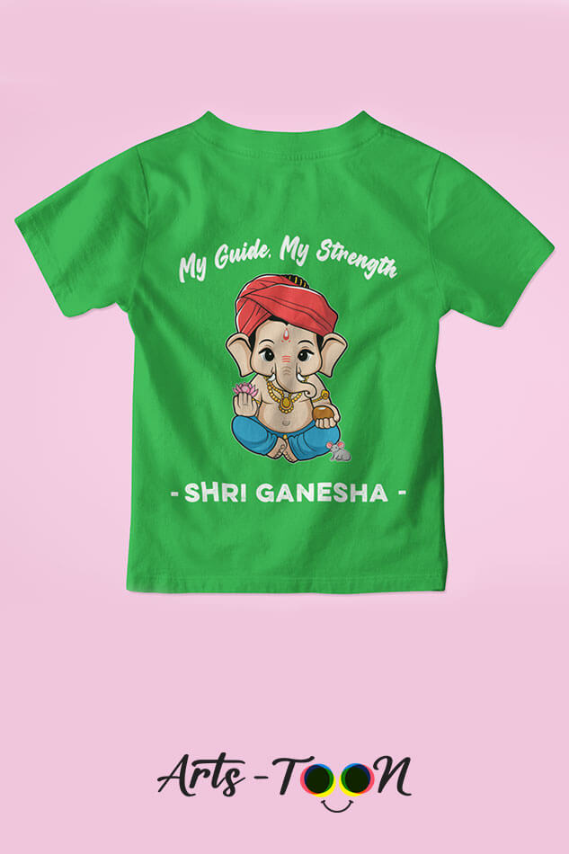 My Guide, My Strength - Shri Ganesha – Personalized Name Tees for Kids, Toddlers & Babies